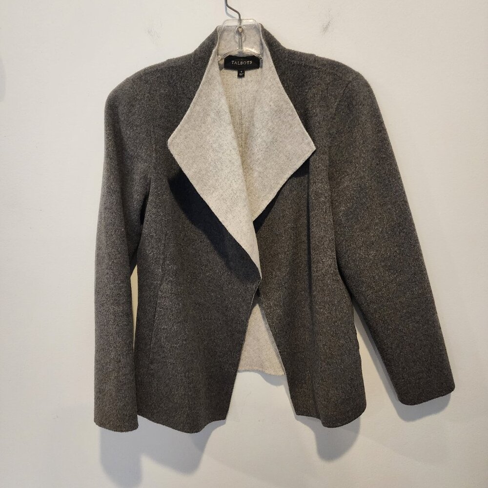 Talbots Double-Faced Wool Open Jacket, Size S, Li… - image 2
